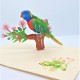 Handmade 3D Pop Up Card Parrot Bird Happy Birthday,wedding Anniversary,mother's Day,father's Day,moving,leaving,valentine's Day