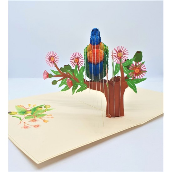 Handmade 3D Pop Up Card Parrot Bird Happy Birthday,wedding Anniversary,mother's Day,father's Day,moving,leaving,valentine's Day