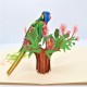 Handmade 3D Pop Up Card Parrot Bird Happy Birthday,wedding Anniversary,mother's Day,father's Day,moving,leaving,valentine's Day