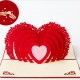 Handmade 3D Pop Up Card Red Lace Love Heart Birthday, Valentines Day, Engagement, Wedding, Marriage Proposal 