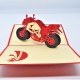 Handmade 3d Pop Up Card Red Motorbike Birthday Gift Wedding Anniversary Valentine's Day Father's Day Graduation Blank Greeting Cards