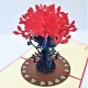 Handmade 3d Pop Up Card Birthday Valentine's Day Mother's Day Wedding Anniversary Red Rose Flower Vase Seasonal Greeting Card