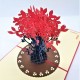 Handmade 3d Pop Up Card Birthday Valentine's Day Mother's Day Wedding Anniversary Red Rose Flower Vase Seasonal Greeting Card