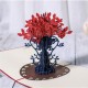 Handmade 3d Pop Up Card Birthday Valentine's Day Mother's Day Wedding Anniversary Red Rose Flower Vase Seasonal Greeting Card