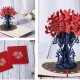 Handmade 3d Pop Up Card Birthday Valentine's Day Mother's Day Wedding Anniversary Red Rose Flower Vase Seasonal Greeting Card