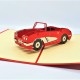 Handmade 3d Pop Up Card Red Sport Vintage Convertible Car,happy Birthday,father's Day,graduation,pass Driving Test,leaving,moving,boyfriend