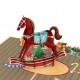 Handmade 3D Pop Up Xmas Card Merry Christmas Rocking Horse Seasonal Greetings Blank Card Celebrations Card