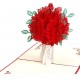 Handmade 3d Pop Up Card Red Rose Flower Vase Birthday Card, Wedding Anniversary Card, Valentines Day, Mother's Day Card, Blank Greeting Card