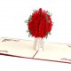 Handmade 3d Pop Up Card Red Rose Flower Vase Birthday Card, Wedding Anniversary Card, Valentines Day, Mother's Day Card, Blank Greeting Card