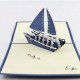 Handmade 3d Popup Card Blue Saling Boat Royal Navy Birthday Wedding Anniversary Graduation Valentines Christmas Ocean Fishing Anchor Holiday