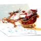 3d Pop Up Christmas Xmas Card, Santa Claus Reindeer Sledge Greeting Card Love Family Friendship