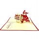 Handmade 3D Pop Up Xmas Card Happy Christmas Santa Claus Gift Shopping Trolley Seasonal Greetings Celebrations Card