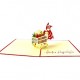 Handmade 3D Pop Up Xmas Card Happy Christmas Santa Claus Gift Shopping Trolley Seasonal Greetings Celebrations Card