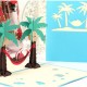 Handmade 3d Pop Up Christmas Xmas Greeting Card Santa Claus Summer Vacation Holiday Coconut Palm Tree Hammock Bed Tropical Merry Christmas