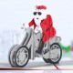 Christmas 3d Greeting Card, 3d Pop Up Popup Xmas Santa Claus Bike Cards Handmade Papercraft Motorbike Sessional Cards Father Christmas