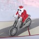 Christmas 3d Greeting Card, 3d Pop Up Popup Xmas Santa Claus Bike Cards Handmade Papercraft Motorbike Sessional Cards Father Christmas