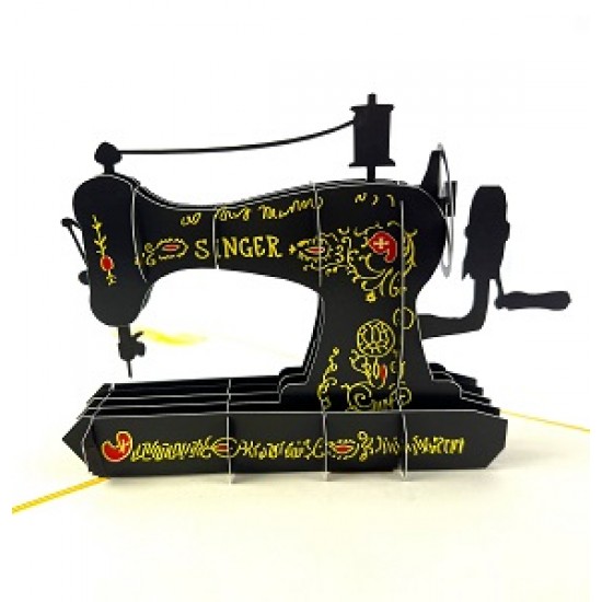 Handmade 3d Pop Up Card Vintage Sewing Machine Happy Birthday,wedding Anniversary,mother's Day,card For Grandmother.father's Day,housewarming,new Job Greetings