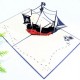 Handmade 3D Pop Up Card Galleon Pirate Ship Blank card birthday Valentine's day Father's day Anniversary Leaving Friendship 