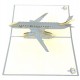 Handmade 3d Pop Up Birthday Card,silver Airplane,christmas,valentines,father's Day,graduation,wedding Anniversary Card