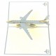 Handmade 3d Pop Up Birthday Card,silver Airplane,christmas,valentines,father's Day,graduation,wedding Anniversary Card