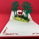 Handmade 3d Pop Up Card 12x12cm Merry Christmas Xmas Greeting Card Reindeer Tree Snowflakes Country Forest Papercraft Origami Kirigami Gift Ornament Decoration