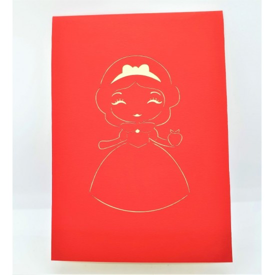 Handmade 3d Pop Up Birthday Card Snow White Fairytale Princess Love Baby Birth Bridal Shower Wedding Anniversary Valentines Halloween Mother's Day Proposal Tea Party Invitation