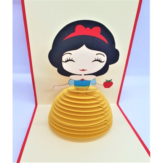 Handmade 3d Pop Up Birthday Card Snow White Fairytale Princess Love Baby Birth Bridal Shower Wedding Anniversary Valentines Halloween Mother's Day Proposal Tea Party Invitation