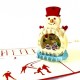 Handmade 3D Pop Up Xmas Card Happy Christmas Smile Snowman Ice City Seasonal Greetings Gift Ornaments Decorations Celebrations Card