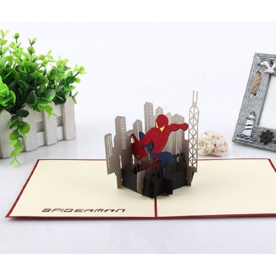 Handmade 3d Pop Up Popup Card Spider Man Hollywood Movie Film Hero Birthday Father's Day Wedding Anniversary Mother's Day Easter School Enrolment Graduation Him Her Friend Family