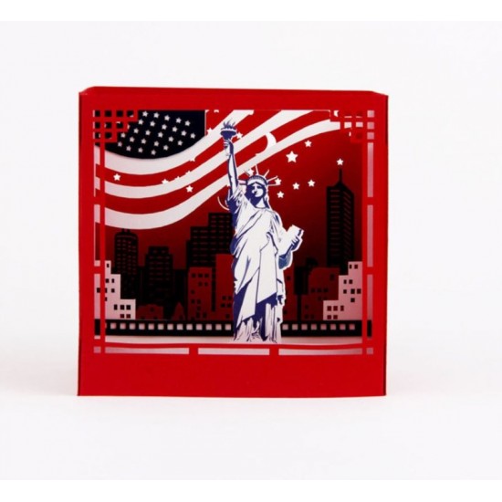 Handmade 4D Pop Up Card Status Of Liberty National Monument USA Birthday Wedding Anniversary Valentines Day Holiday Travel Tourist Gift Greetings