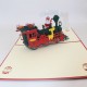 Handmade 3d Pop Up Christmas Card Vintage Steam Train Santa Claus Teddy Bear Guitar Music Drum Papercraft Laser Cut Origami Kirigami Greeting