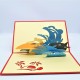 Handmade 3d Pop Up Card Surfing Surfer Sea Wave Shark Chasing Birthday Father's Day Valentine's Day Wedding Anniversary Holiday Outdoor Sport Invitation