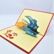 Handmade 3d Pop Up Card Surfing Surfer Sea Wave Shark Chasing Birthday Father's Day Valentine's Day Wedding Anniversary Holiday Outdoor Sport Invitation