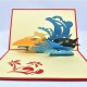 Handmade 3d Pop Up Card Surfing Surfer Sea Wave Shark Chasing Birthday Father's Day Valentine's Day Wedding Anniversary Holiday Outdoor Sport Invitation