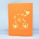 Handmade 3D Pop Up Card Love Teddy Bear Birthday Wedding Anniversary Valentine's Day Father's Day Baby Birth Born Party Invitation