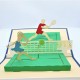 Handmade 3D Pop Up Card Play Tennis Court Birthday Wedding Anniversary Valentine's Day Father's Day Mother's Day Wimbledon Sport