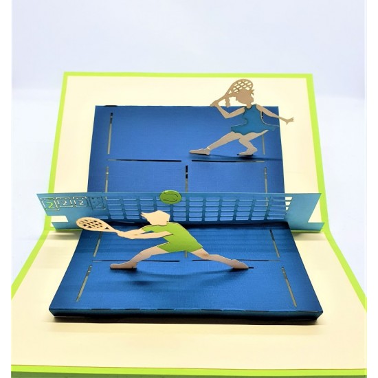 Handmade 3D Pop Up Card Olympic Wimbledon Tennis Doubles Birthday Anniversary Father's Day Graduation Summer Champion Valentine's Day Boyfriend Girlfriend