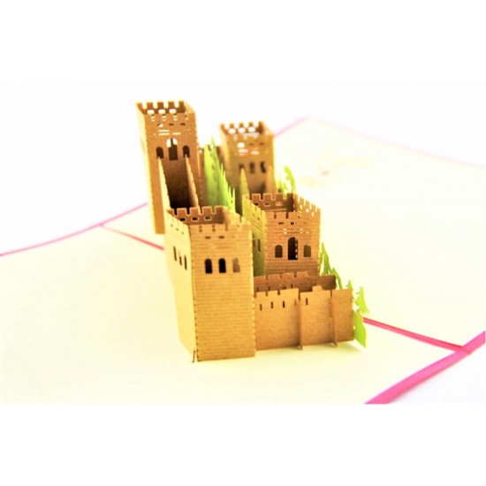 Handmade 3d Popup Pop Up Papercraft The Great Wall Birthday Card Xmas Christmas Card Greeting Card Brick Mountains Castle Qin Dynasty Terracotta Army Antique.