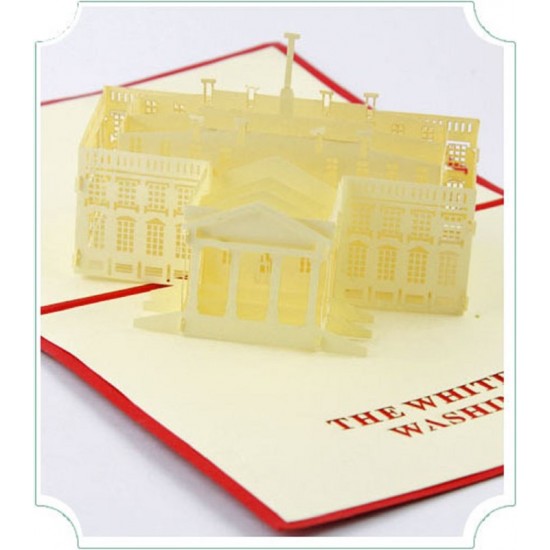 Handmade 3d Pop Up Popup Greeting Card The White House Birthday Wedding Anniversary Christmas Valentines Mother's Day Father's Day Thanksgiving Halloween Engagement Card Gift