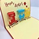 Handmade 3d Pop Up Card Child Birthday Card Kid Birthday Card Vintage Stream Train Paper Laser Cut Origami Papercraft Card