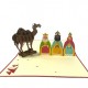 Handmade 3D Pop Up Xmas Card Happy Christmas Three Wise Men Kings Camel Nativity Greetings Xmas Gifts Ornament Decorations