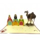 Handmade 3D Pop Up Xmas Card Happy Christmas Three Wise Men Kings Camel Nativity Greetings Xmas Gifts Ornament Decorations