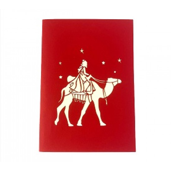 Handmade 3D Pop Up Xmas Card Happy Christmas Three Wise Men Kings Camel Nativity Greetings Xmas Gifts Ornament Decorations