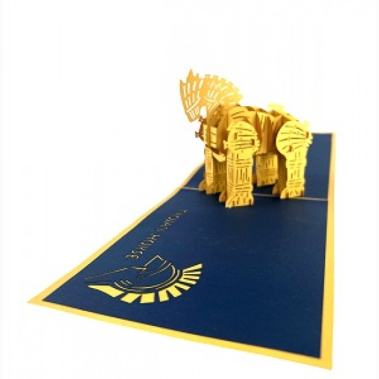 Handmade 3D Pop Up Card Trojan Horse Victory, Happy Birthday Card,graduation Card,travel,greece Holiday Invitation,father's Day,wedding Anniversary Card