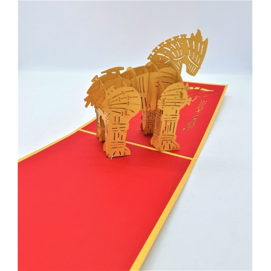 Handmade 3d Pop Up Card,birthday Card,anniversary Card,greeting Card,trojan Horse Moving Leaving Card,congratulations Card,celebration Cards,new Job Card,pass Exam