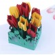 Handmade 3d Pop Up Birthday Card Tulip Mother's Day Wedding Anniversary Valentines Housewarming Vintage Garden Flower Graduation Engagement