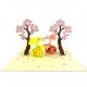 Handmade 3D Pop Up Card Two Rabbits Love Sakura Tree, Birthday, Wedding Anniversary, Engagement, Big Day, Valentine's Day, Congratulations, Blank Card