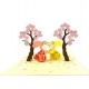 Handmade 3D Pop Up Card Two Rabbits Love Sakura Tree, Birthday, Wedding Anniversary, Engagement, Big Day, Valentine's Day, Congratulations, Blank Card