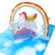 Handmade 3d Pop Up Greeting Card Unicorn Rainbow Disney Cartoon Fairy Tale Mythology Girl Dream Birthday Christmas Valentines Day Mother's Day Halloween Papercraft Party Invitation Gift