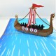 Handmade 3d Popup Card Viking Boat Birthday Wedding Anniversary Fathers Day Graduation Sailing Holiday Leaving Moving Vicky The Viking Valentine's Day